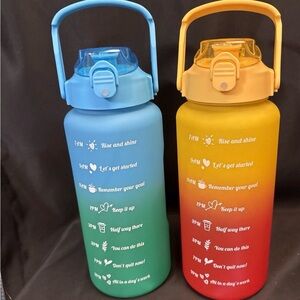Motivational Drinking Water Bottle-Sports Water Bottle With Time Marker Lot Of 2